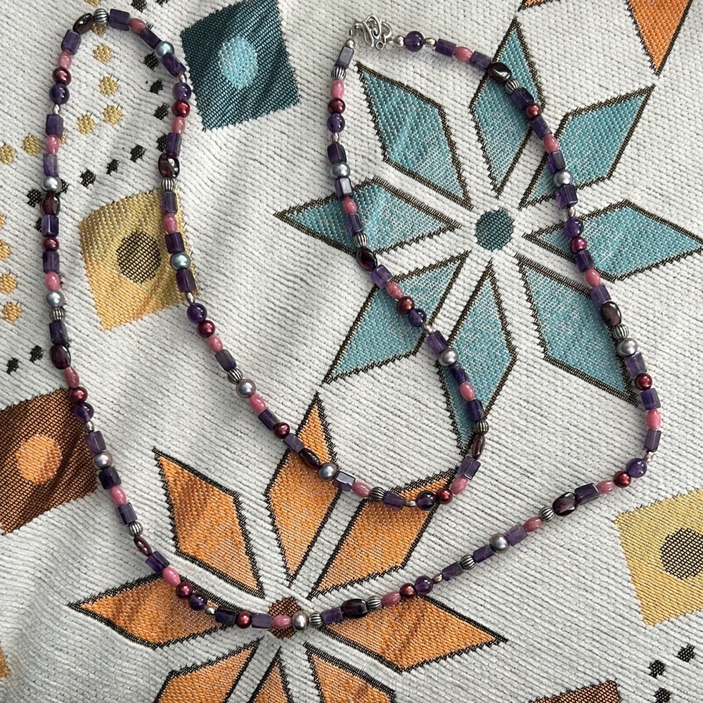 Carolyn Pollack Elegant Purple Beaded Necklace
